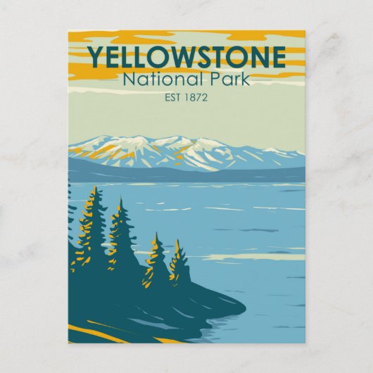 Yellowstone Nationalpark Yellowstone Lake Vintag Postkarte (Vorderseite)