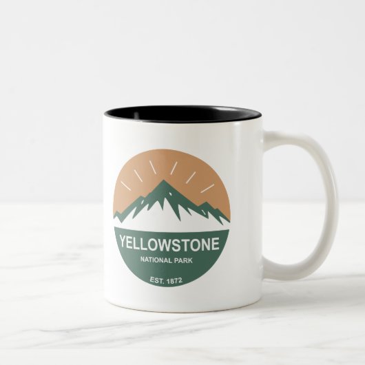 Yellowstone Nationalpark Zweifarbige Tasse (Rechts)