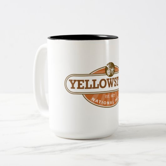 Yellowstone-Nationalpark Zweifarbige Tasse (Vorderseite Links)