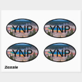 Yellowstone Nationalparkaufkleber Ovaler Aufkleber (Blatt)