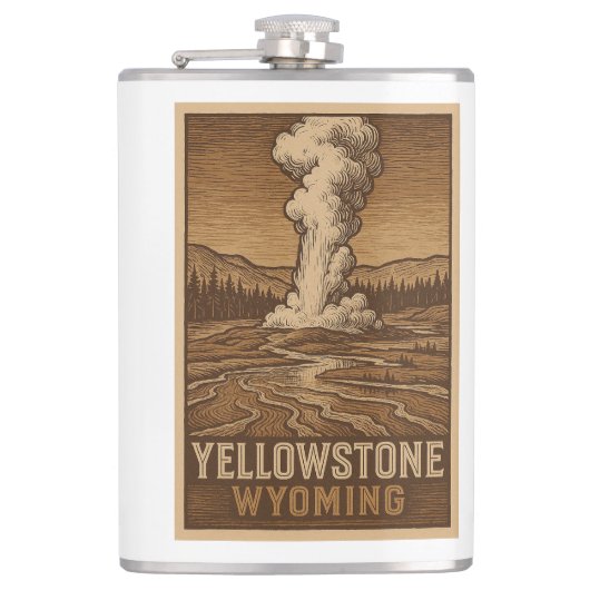 Yellowstone Nationalparkflasche Flachmann (Vorderseite)