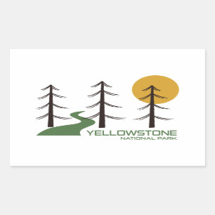 Yellowstone Nationalparkweg Rechteckiger Aufkleber