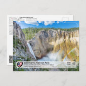 Yellowstone NP - Fälle von Untergelbstein Postkarte (Vorne/Hinten)