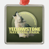 Yellowstone NP (Grauer Wolf) WT Ornament Aus Metall (Vorne)