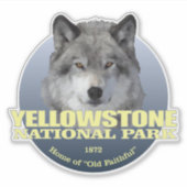 Yellowstone NP (Wolf)2 WT Aufkleber (Vorderseite)