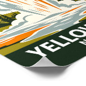 Yellowstone Old Faithful Vintage WPA Geyser Custom Poster (Ecke)