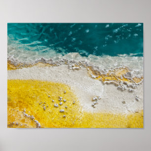 Yellowstone Park Abstrakt in Aquamarin und Gelb Poster