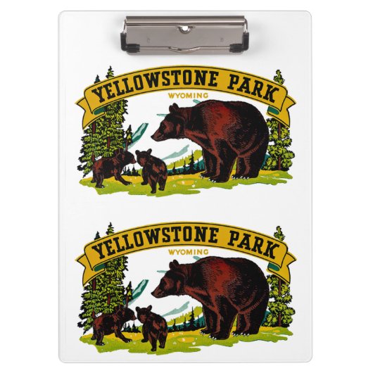 Yellowstone-Park Klemmbrett (Vorderseite)