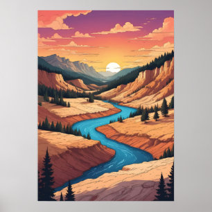Yellowstone Park Landschaft Poster