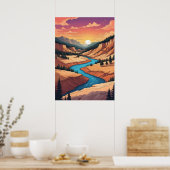 Yellowstone Park Landschaft Poster (Küche)