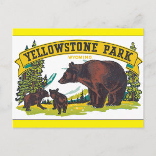 Yellowstone-Park_Vintage-Reiseplakat-Kunstwerk Postkarte