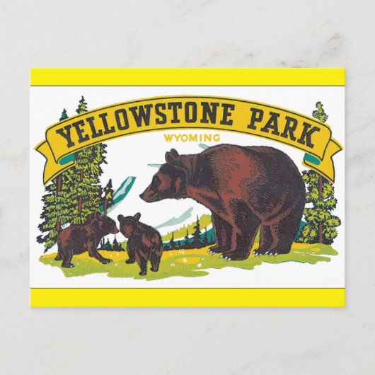 Yellowstone Park_Vintage Travel Poster Artwork Postkarte (Vorderseite)