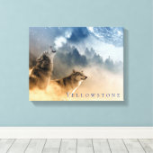 Yellowstone Park Wolves Leinwand Art (Insitu (Holzboden))
