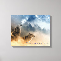 Yellowstone Park Wolves Leinwand Art