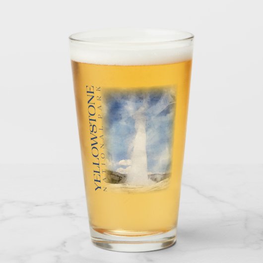 Yellowstone Pint Glass, altes, feines Tumbler (Vorne (Gefüllt))