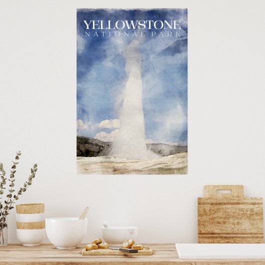 Yellowstone Poster, alte feine Geyser-Printwerbung Poster (Küche)