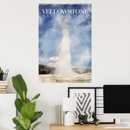 Yellowstone Poster, alte feine Geyser-Printwerbung Poster