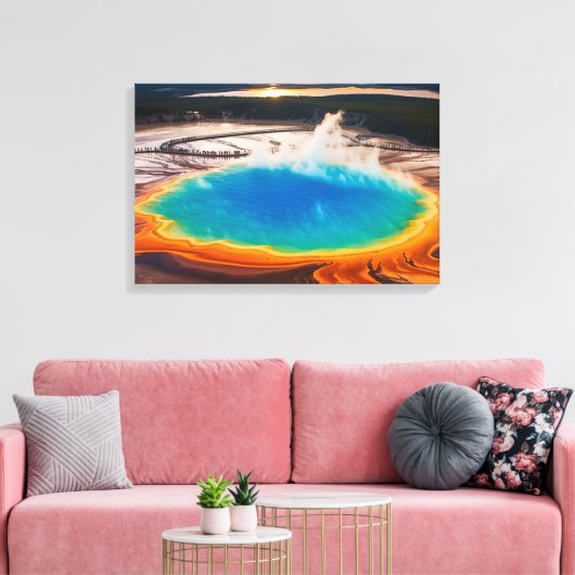 Yellowstone Prismatisch Thermal Hot Pot Leinwand A (Insitu (Wohnzimmer))
