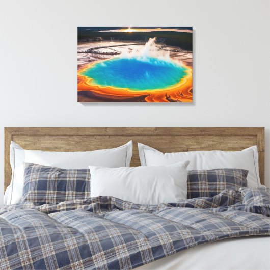 Yellowstone Prismatisch Thermal Hot Pot Leinwand A (Insitu (Schlafzimmer))