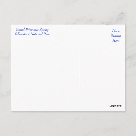 Yellowstone Prismatischer Frühlingsschwund Postkar Postkarte (Rückseite)