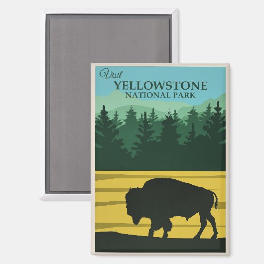 Yellowstone-Reiseposter Magnet (Vorderseite/Rückseite)