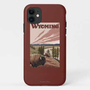 Yellowstone River Bison-Vintages Reise-Plakat Case-Mate iPhone Hülle