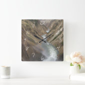 Yellowstone River Quadratische Wanduhr (Zuhause)