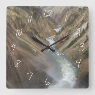 Yellowstone River Quadratische Wanduhr