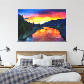 Yellowstone River Reflection Sunset Leinwanddruck (Insitu (Schlafzimmer))