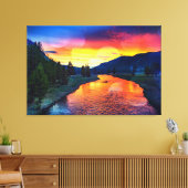 Yellowstone River Reflection Sunset Leinwanddruck (Insitu (Wohnzimmer))