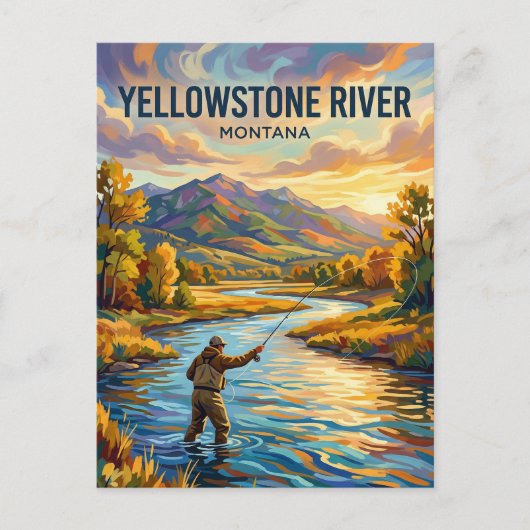 Yellowstone River USA wird zu Postkarte (Vorderseite)