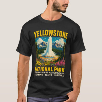 Yellowstone Roadtrip 2026 Nationalpark Retro Tra T-Shirt