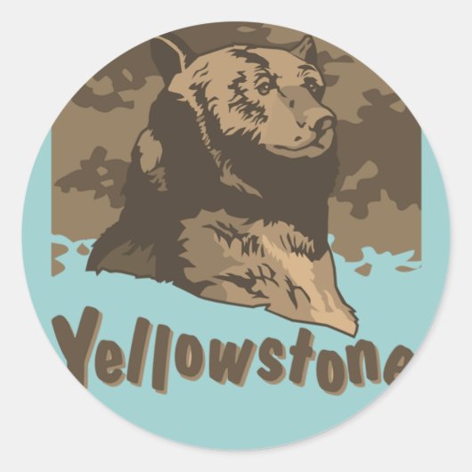 Yellowstone Runder Aufkleber (Vorderseite)