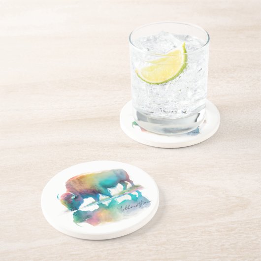 Yellowstone Sandstone Untersetzer Bison (Seite)