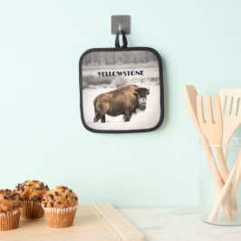 Yellowstone Snowy Bison Souvenir Geschenk Topflappen