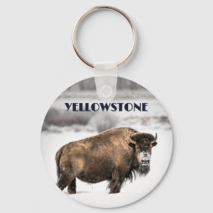 Yellowstone Snowy Buffalo Souvenir Schlüsselanhäng Schlüsselanhänger