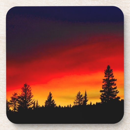 Yellowstone-Sonnenuntergang Getränkeuntersetzer (Vorderseite)