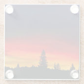 Yellowstone-Sonnenuntergang Glasuntersetzer (Rückseite)