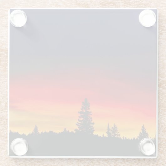 Yellowstone-Sonnenuntergang Glasuntersetzer (Rückseite)