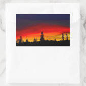 Yellowstone-Sonnenuntergang Rechteckiger Aufkleber (Tasche)