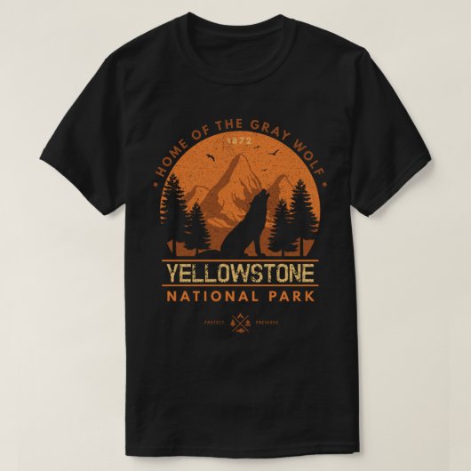Yellowstone T - Shirt Langschläfer Wild Howling Gr (Design vorne)