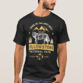 Yellowstone T Shirt National Park Gray Wolf - Vint (Vorderseite)