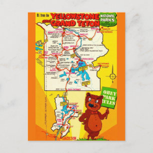 Yellowstone & Teton Parks Illustrierte Karte