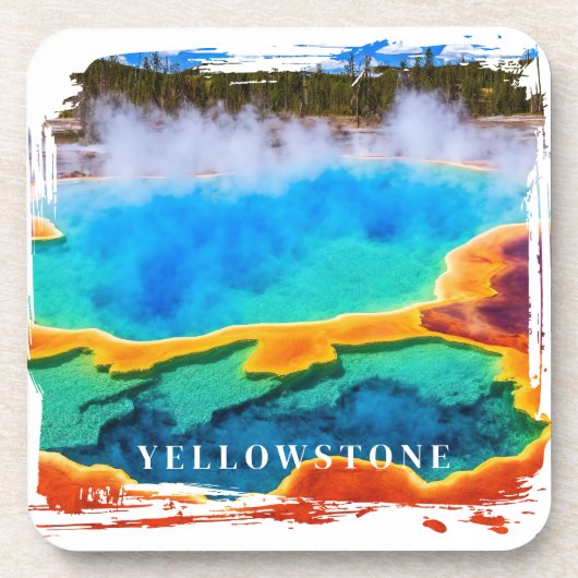 Yellowstone Thermal Hot Spring Beverage Coaster Getränkeuntersetzer (Vorderseite)