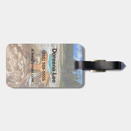 Yellowstone-Thermalbad Gepäckanhänger (Rückseite horizontal)