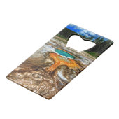 Yellowstone-Thermalpool Geldkarten Flaschenöffner (Rückseite Schrägansicht)