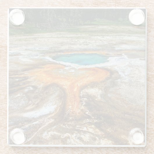 Yellowstone-Thermalpool Glasuntersetzer (Rückseite)