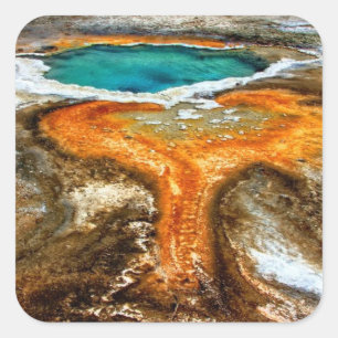 Yellowstone-Thermalpool Quadratischer Aufkleber