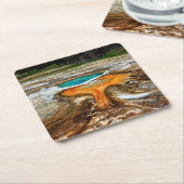 Yellowstone-Thermalpool Rechteckiger Pappuntersetzer (angewinkelt)