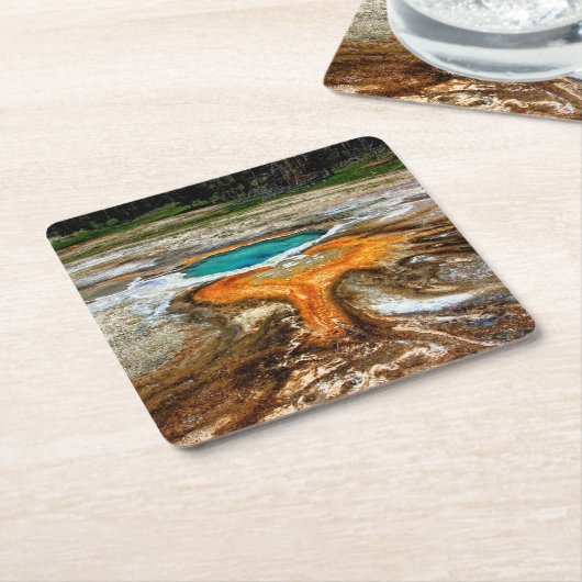 Yellowstone-Thermalpool Rechteckiger Pappuntersetzer (angewinkelt)